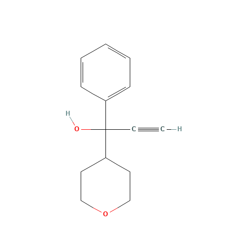 1-(oxan-4-yl)-1-phenylprop-2-yn-1-ol (CAS: 1401095-34-8) - Chemical Structure and Molecular Formula 