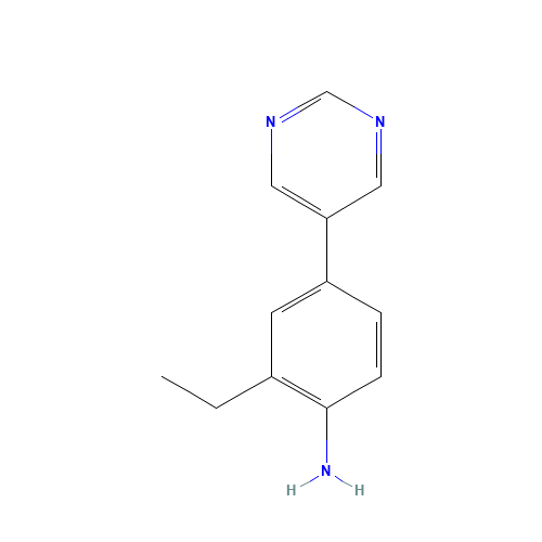 2-ethyl-4-pyrimidin-5-ylaniline (CAS: 1449516-27-1) - Chemical Structure and Molecular Formula 