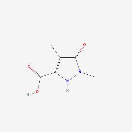 2,4-dimethyl-3-oxo-1H-pyrazole-5-carboxylic acid (CAS: 845675-32-3) - Chemical Structure and Molecular Formula 