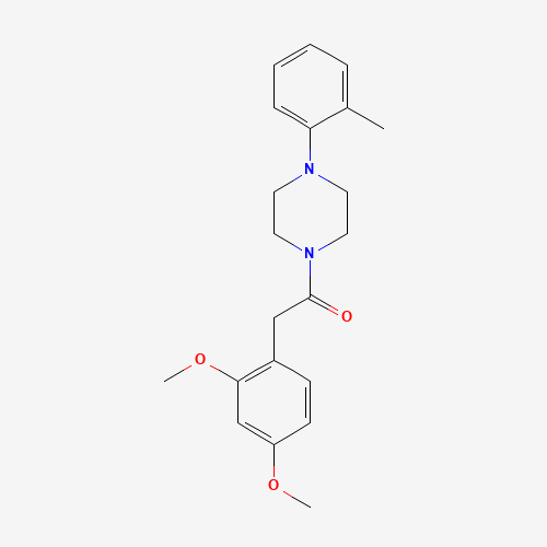 2-(2,4-dimethoxyphenyl)-1-[4-(2-methylphenyl)piperazin-1-yl]ethanone (CAS: 170929-66-5) - Chemical Structure and Molecular Formula 