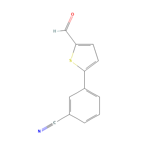 3-(5-formylthiophen-2-yl)benzonitrile (CAS: 886508-88-9) - Chemical Structure and Molecular Formula 