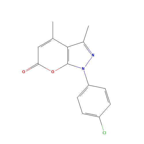 1-(4-chlorophenyl)-3,4-dimethylpyrano[2,3-c]pyrazol-6-one (CAS: 74169-54-3) - Related Chemical Product