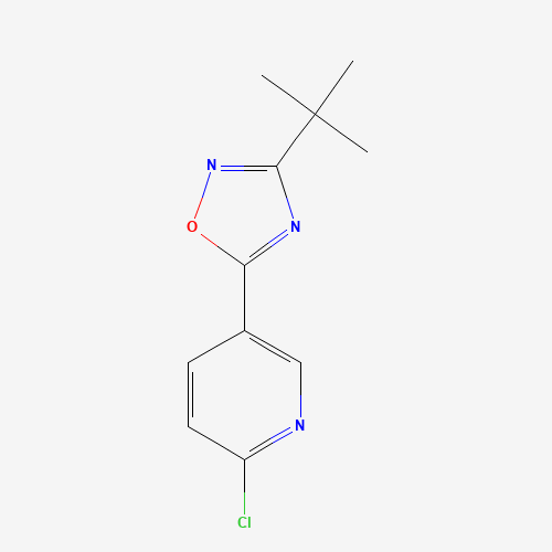 3-tert-butyl-5-(6-chloropyridin-3-yl)-1,2,4-oxadiazole (CAS: 1233705-30-0) - Chemical Structure and Molecular Formula 