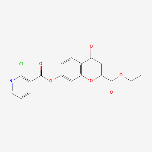 (2-ethoxycarbonyl-4-oxochromen-7-yl) 2-chloropyridine-3-carboxylate (CAS: 295787-48-3) - Related Chemical Product