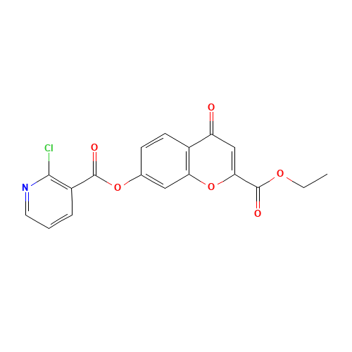 (2-ethoxycarbonyl-4-oxochromen-7-yl) 2-chloropyridine-3-carboxylate (CAS: 295787-48-3) - Related Chemical Product