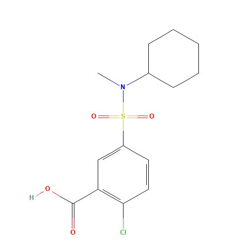 2-chloro-5-[cyclohexyl(methyl)sulfamoyl]benzoic acid (CAS: 743451-72-1) - Related Chemical Product