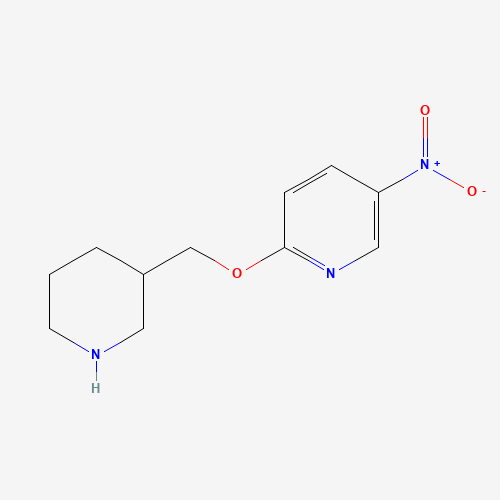 5-nitro-2-(piperidin-3-ylmethoxy)pyridine (CAS: 1185537-13-6) - Chemical Structure and Molecular Formula 