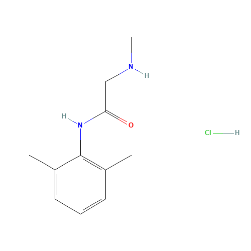 N-(2,6-dimethylphenyl)-2-(methylamino)acetamide;hydrochloride (CAS: 42459-27-8) - Chemical Structure and Molecular Formula 