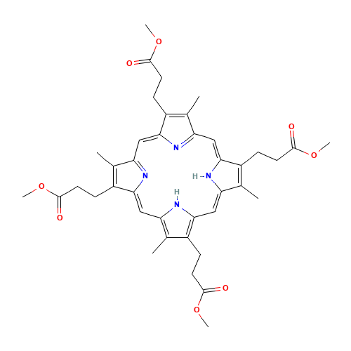 methyl 3-[7,12,17-tris(3-methoxy-3-oxopropyl)-3,8,13,18-tetramethyl-21,22-dihydroporphyrin-2-yl]propanoate (CAS: 25767-20-8) - Related Chemical Product