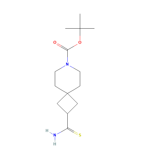 tert-butyl 2-carbamothioyl-7-azaspiro[3.5]nonane-7-carboxylate (CAS: 1225276-51-6) - Chemical Structure and Molecular Formula 