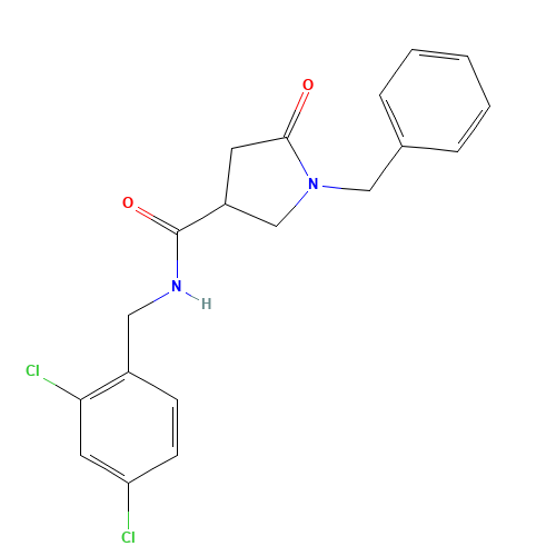 1-benzyl-N-[(2,4-dichlorophenyl)methyl]-5-oxopyrrolidine-3-carboxamide (CAS: 851269-75-5) - Related Chemical Product