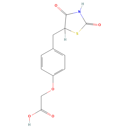 2-[4-[(2,4-dioxo-1,3-thiazolidin-5-yl)methyl]phenoxy]acetic acid (CAS: 179087-93-5) - Related Chemical Product