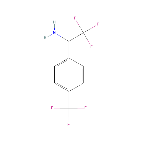 2,2,2-trifluoro-1-[4-(trifluoromethyl)phenyl]ethanamine (CAS: 158388-49-9) - Chemical Structure and Molecular Formula 