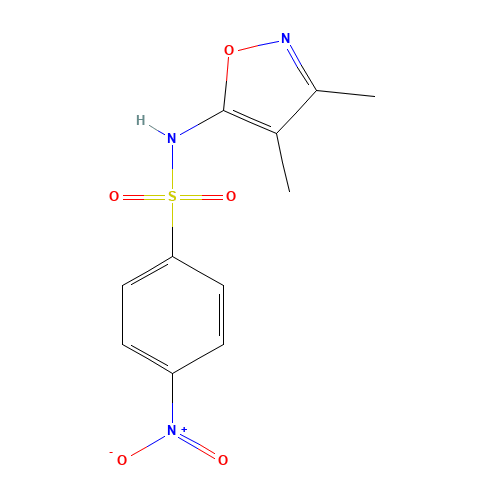 N-(3,4-dimethyl-1,2-oxazol-5-yl)-4-nitrobenzenesulfonamide (CAS: 184644-22-2) - Chemical Structure and Molecular Formula 