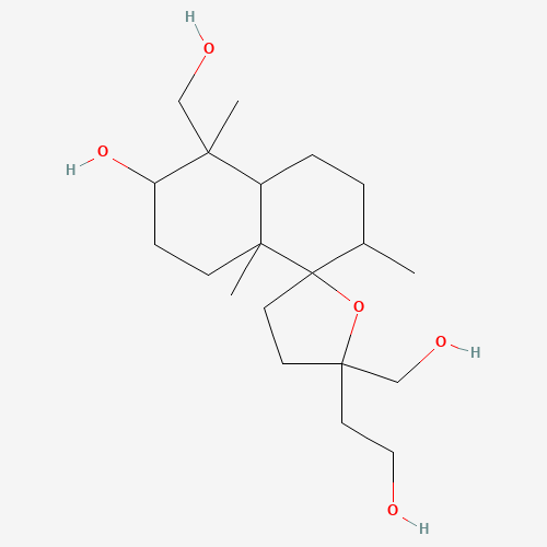 5'-(2-hydroxyethyl)-1,5'-bis(hydroxymethyl)-1,4a,6-trimethylspiro[3,4,6,7,8,8a-hexahydro-2H-naphthalene-5,2'-oxolane]-2-ol (CAS: 23554-81-6) - Related Chemical Product