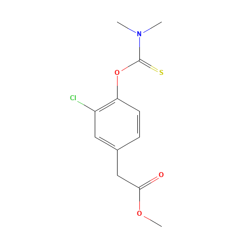 methyl 2-[3-chloro-4-(dimethylcarbamothioyloxy)phenyl]acetate (CAS: 91373-91-0) - Chemical Structure and Molecular Formula 