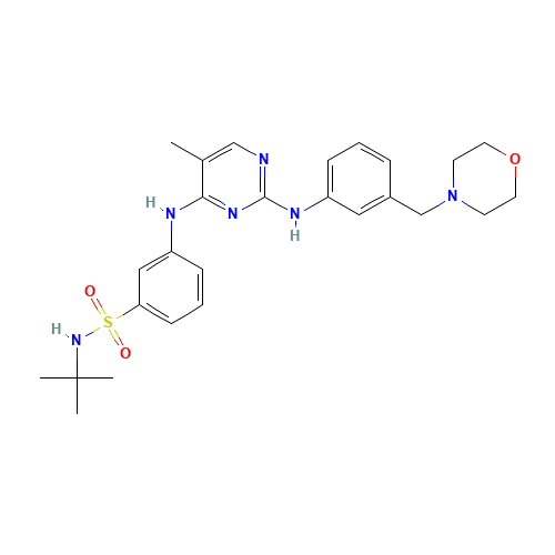 N-tert-butyl-3-[[5-methyl-2-[3-(morpholin-4-ylmethyl)anilino]pyrimidin-4-yl]amino]benzenesulfonamide (CAS: 936091-56-4) - Related Chemical Product