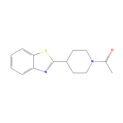 1-[4-(1,3-benzothiazol-2-yl)piperidin-1-yl]ethanone (CAS: 301220-11-1) - Chemical Structure and Molecular Formula 