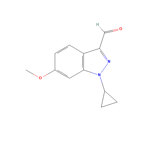 1-cyclopropyl-6-methoxyindazole-3-carbaldehyde (CAS: 1360916-70-6) - Chemical Structure and Molecular Formula 