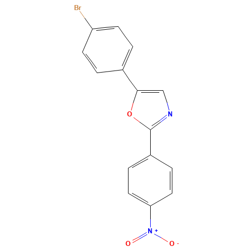 5-(4-bromophenyl)-2-(4-nitrophenyl)-1,3-oxazole (CAS: 118426-04-3) - Chemical Structure and Molecular Formula 