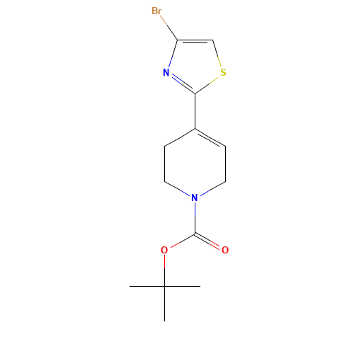tert-butyl 4-(4-bromo-1,3-thiazol-2-yl)-3,6-dihydro-2H-pyridine-1-carboxylate (CAS: 1332301-87-7) - Chemical Structure and Molecular Formula 