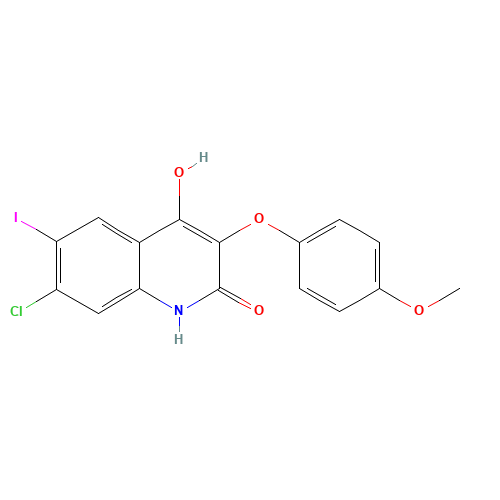 7-chloro-4-hydroxy-6-iodo-3-(4-methoxyphenoxy)-1H-quinolin-2-one (CAS: 1398341-06-4) - Related Chemical Product