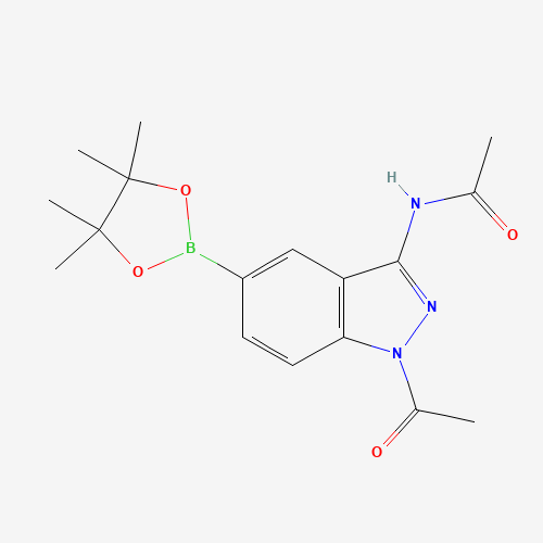 N-[1-acetyl-5-(4,4,5,5-tetramethyl-1,3,2-dioxaborolan-2-yl)indazol-3-yl]acetamide (CAS: 1040280-74-7) - Related Chemical Product