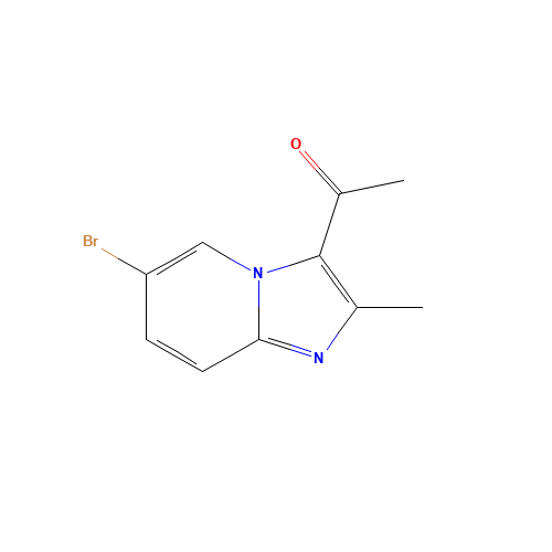 1-(6-bromo-2-methylimidazo[1,2-a]pyridin-3-yl)ethanone (CAS: 154877-65-3) - Chemical Structure and Molecular Formula 