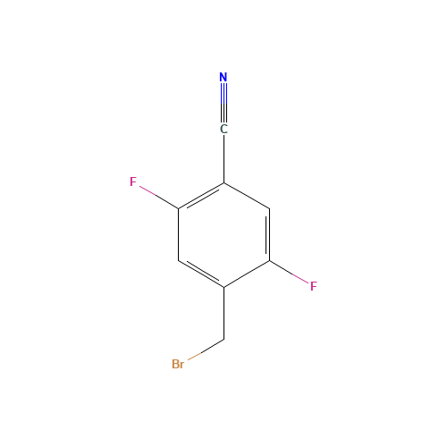 4-(bromomethyl)-2,5-difluorobenzonitrile (CAS: 1245651-19-7) - Chemical Structure and Molecular Formula 