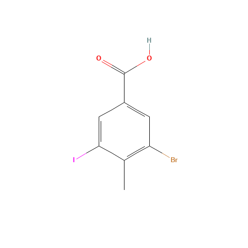 3-bromo-5-iodo-4-methylbenzoic acid (CAS: 1229245-20-8) - Chemical Structure and Molecular Formula 