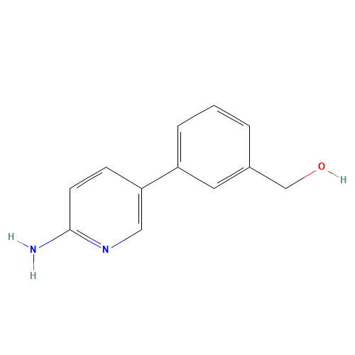 [3-(6-aminopyridin-3-yl)phenyl]methanol (CAS: 1187820-78-5) - Chemical Structure and Molecular Formula 