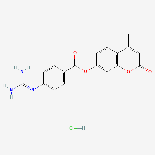 (4-methyl-2-oxochromen-7-yl) 4-(diaminomethylideneamino)benzoate;hydrochloride (CAS: 34197-46-1) - Related Chemical Product