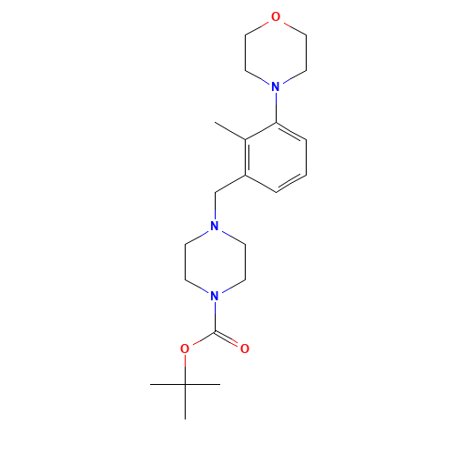 tert-butyl 4-[(2-methyl-3-morpholin-4-ylphenyl)methyl]piperazine-1-carboxylate (CAS: 1460032-98-7) - Chemical Structure and Molecular Formula 