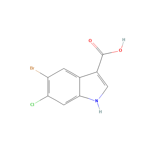 5-bromo-6-chloro-1H-indole-3-carboxylic acid (CAS: 1467062-16-3) - Chemical Structure and Molecular Formula 