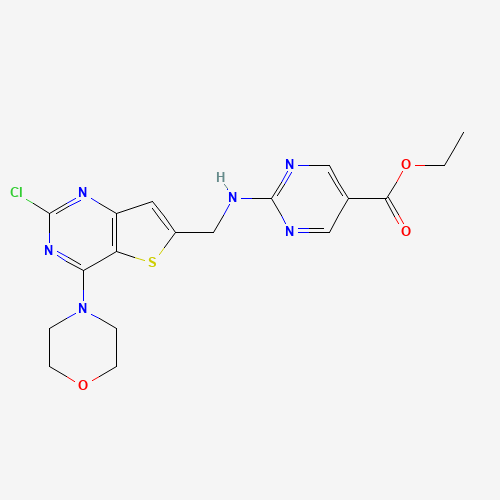 ethyl 2-[(2-chloro-4-morpholin-4-ylthieno[3,2-d]pyrimidin-6-yl)methylamino]pyrimidine-5-carboxylate (CAS: 1235450-27-7) - Related Chemical Product