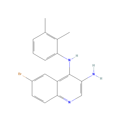 6-bromo-4-N-(2,3-dimethylphenyl)quinoline-3,4-diamine (CAS: 1153094-57-5) - Chemical Structure and Molecular Formula 