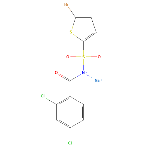 sodium;(5-bromothiophen-2-yl)sulfonyl-(2,4-dichlorobenzoyl)azanide (CAS: 519055-63-1) - Related Chemical Product