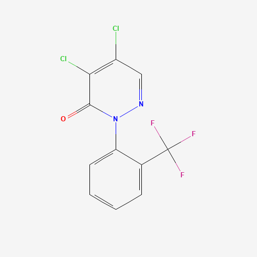 4,5-dichloro-2-[2-(trifluoromethyl)phenyl]pyridazin-3-one (CAS: 41933-32-8) - Chemical Structure and Molecular Formula 