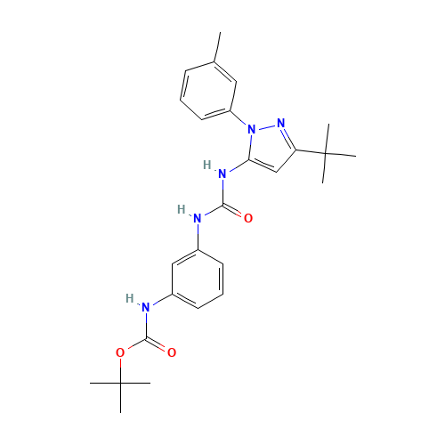 tert-butyl N-[3-[[5-tert-butyl-2-(3-methylphenyl)pyrazol-3-yl]carbamoylamino]phenyl]carbamate (CAS: 1160934-79-1) - Related Chemical Product
