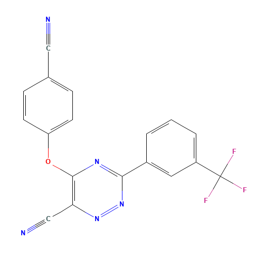 5-(4-cyanophenoxy)-3-[3-(trifluoromethyl)phenyl]-1,2,4-triazine-6-carbonitrile (CAS: 921620-33-9) - Related Chemical Product