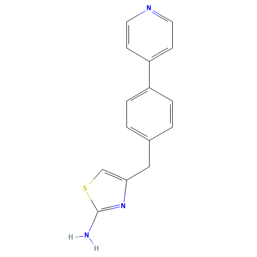 4-[(4-pyridin-4-ylphenyl)methyl]-1,3-thiazol-2-amine (CAS: 861387-14-6) - Chemical Structure and Molecular Formula 