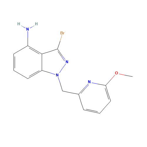 3-bromo-1-[(6-methoxypyridin-2-yl)methyl]indazol-4-amine (CAS: 1527518-26-8) - Chemical Structure and Molecular Formula 
