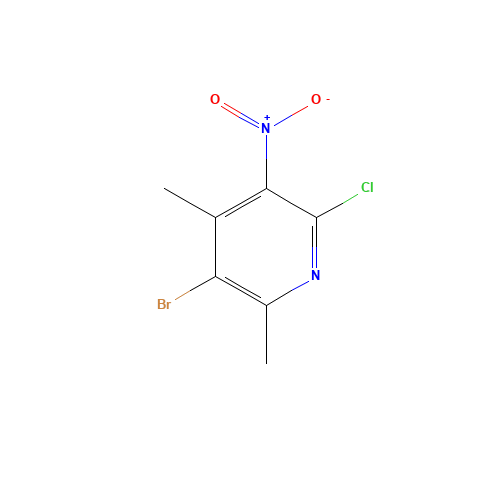 5-bromo-2-chloro-4,6-dimethyl-3-nitropyridine (CAS: 415907-79-8) - Chemical Structure and Molecular Formula 
