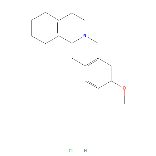 1-[(4-methoxyphenyl)methyl]-2-methyl-3,4,5,6,7,8-hexahydro-1H-isoquinoline;hydrochloride (CAS: 95422-34-7) - Chemical Structure and Molecular Formula 