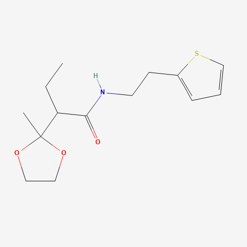 2-(2-methyl-1,3-dioxolan-2-yl)-N-(2-thiophen-2-ylethyl)butanamide (CAS: 938181-28-3) - Related Chemical Product