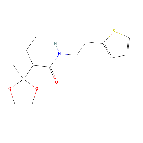 2-(2-methyl-1,3-dioxolan-2-yl)-N-(2-thiophen-2-ylethyl)butanamide (CAS: 938181-28-3) - Related Chemical Product