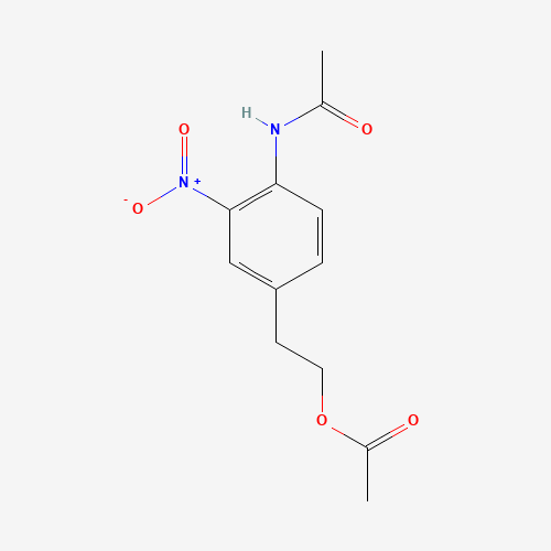 2-(4-acetamido-3-nitrophenyl)ethyl acetate (CAS: 92959-73-4) - Chemical Structure and Molecular Formula 