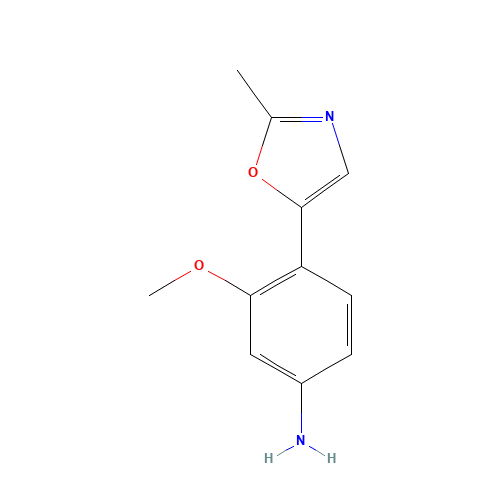 3-methoxy-4-(2-methyl-1,3-oxazol-5-yl)aniline (CAS: 568556-28-5) - Chemical Structure and Molecular Formula 