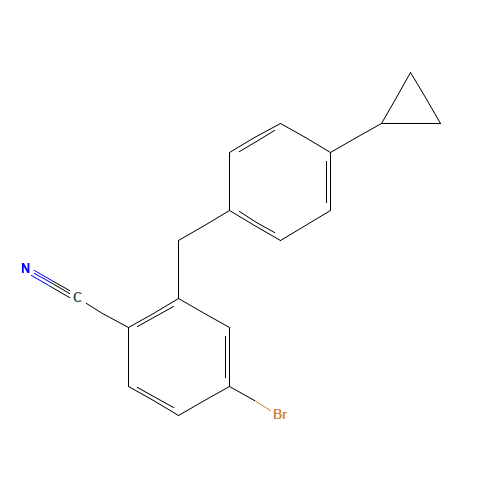 4-bromo-2-[(4-cyclopropylphenyl)methyl]benzonitrile (CAS: 956006-91-0) - Chemical Structure and Molecular Formula 