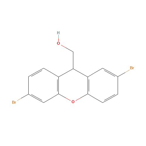 (2,6-dibromo-9H-xanthen-9-yl)methanol (CAS: 1246661-53-9) - Chemical Structure and Molecular Formula 